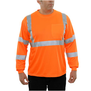 T-shirts de travail réfléchissants haute visibilité à manches longues pour les travailleurs du bâtiment et de la construction - Product Image 4