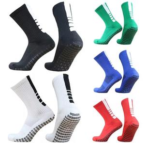 Chaussettes de sport de compression pour hommes, longueur mi-mollet, en tricot de spandex respirant, avec logo sur le bord, rayées, pour l'été - Product Image 4