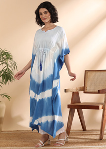 High Quality Designer Rayon <b>Kaftan</b> Tie Dyed <b>Summer</b> Daily Wear Regular Fit Sweetheart neck at Best Price by Supplier - Product Image 3