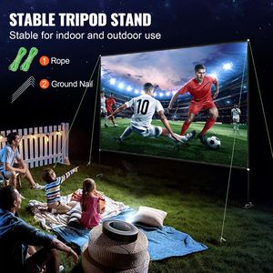 Schermo per Proiettore Portatile da 150 Pollici con Supporto, 16:9 4K HD, Ampio Angolo, Facile Montaggio, Schermo per Cinema all'Aperto con Modello CSP - Product Image 4