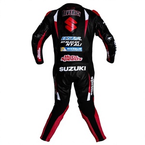 Combinaison de course en cuir Maverick Vinales 1 pièce en cuir de vachette/crocodile pour moto, course sur circuit/équitation, combinaison/Motocp pour motard avec armure de niveau 2 - Product Image 2