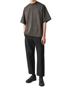 Camiseta Negra Oversize de Algodón 100% de 230 GSM para Hombre, Manga Corta, Corte Boxy, Estilo Jersey, Lisa - Product Image 4