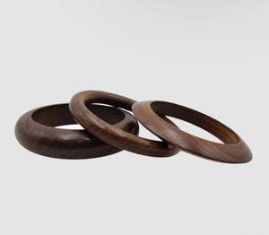 SOFIYA CRAFT Brazalete de Madera Natural Marrón para Mujer, Pulido Liso con Grano Redondo, Brazalete Católico Clásico, Joyería de Moda - Product Image 2