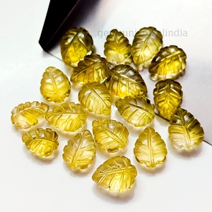 Citrino natural tallado a mano en forma de hoja, piedra preciosa de 12 mm y 9 mm, citrino amarillo tallado para la fabricación de joyas, precio al por mayor, a granel. - Product Image 2