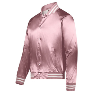 Blouson Bomber en Satin Soyeux 100% Polyester pour Homme, Hiver, Style Letterman Varsity, Conception OEM Personnalisée - Product Image 2