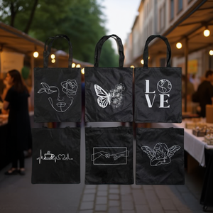 Borsa Promozionale NZ 32x37cm Nera Stampata in Tessuto con Design Artistico per Regali ed Eventi - Product Image 2