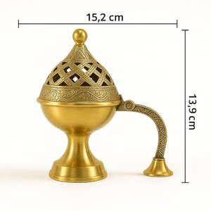 Elegant Middle Eastern <b>Bakhoor</b> Incense <b>Burner</b> for Oud Chips Creating Cultural Home Ambience - Product Image 4