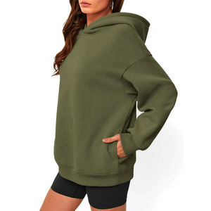 Sweat-shirt à capuche en molleton de coton pour femme, doux et chaud, à manches longues, décontracté, streetwear - Product Image 4