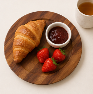 Plato de Presentación Redondo de Madera de Acacia Ecológico y Duradero, Hecho a Mano, Tamaño Personalizado, para Eventos de Boda de Lujo y Hoteles, Venta al Por Mayor - Product Image 4