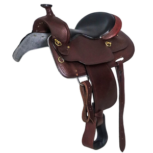 Silla de montar americana de cuero genuino estilo Western con armazón de madera, de alta calidad y duradera, la más vendida al por mayor para OEM. - Product Image 2