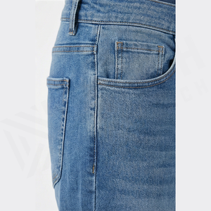 Jean en denim délavé coupe droite taille haute pour homme, style décontracté en coton, idéal pour le printemps - Product Image 6