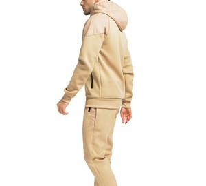 Services OEM en gros : Survêtement homme personnalisé avec logo, collection automne-hiver, décontracté, à capuche, en polaire légère, avec fermeture éclair, polyester/coton - Product Image 2