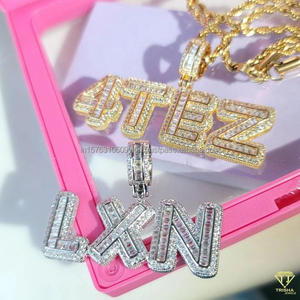 Collier pendentif Bling Moissanite Diamond " LXN 4TEZ " Bijoux Hip Hop tendance pour hommes et femmes - Product Image 3