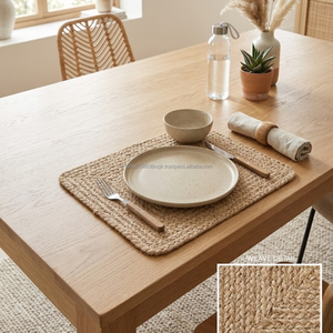 13 Inch <b>Square</b> Jute Rope <b>Placemat</b> Handmade Woven Natural Table Mat Eco Friendly Dining <b>Placemat</b> Wholesale OEM Supplier - Product Image 3