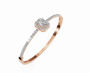 Vera Radiant Halo Diamond Kada Bracelet 2.780 Carats 45 Stones 9k 14k 18k Yellow <b>Rose</b> White <b>Gold</b> Luxury Lab Grown Jewelry 45 Pcs - Product Image 4