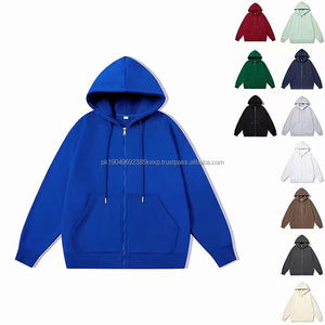 Heavyweight 280G Zipper Hoodies Fleece <b>Cardigan</b> Unisex Custom Logo Casual Loose Sports Blank <b>Men</b> <b>Zip</b> <b>Up</b> Hoodie BlackDDP Shipping - Product Image 1
