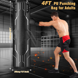 Saco de Boxeo de Cuero de Alta Calidad, Resistente, Duradero, Relleno, 25 kg, con Cierre de Cremallera, para Actividades Deportivas, para Adultos - Product Image 4
