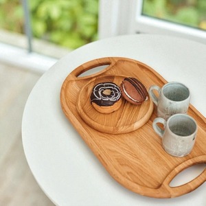 Handmade Durable Wood Serving Tray with Handles Modern Luxury Style for <b>Kitchen</b> Dining Hotels Home <b>Decor</b> - Product Image 2