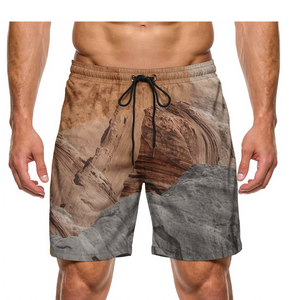 Pantalones Cortos Deportivos para Hombre, Diseño Abstracto Desértico, Sublimados, para Entrenamiento, Fitness, Ropa Deportiva Informal - Product Image 4