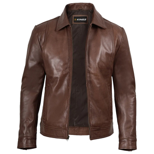 Veste en cuir PU coupe-vent et antibactérienne pour homme 5KINGZ SPORTS avec col mandarin et doublure en sherpa - Product Image 1