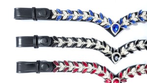 Accesorios de Equitación de Lujo: Cabezada de Cuero con Cristales de Doble Hoja y Botón de Liberación Rápida Rivoli de 10mm - Product Image 3