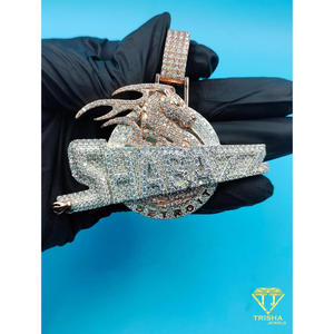 Colgante de Lujo con Cabeza de Águila FABZ, Joyería de Plata Estilo Hip Hop, Colgante Personalizado FABZ Eagle Detroit - Product Image 4