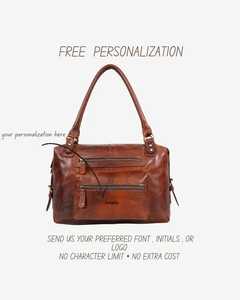 ZOLO LEATHERS Unisex Faux Leather Boston Bag Chain Strap 2-2.9L Zipper Closure Dress Daily Use Open Top Design Brown <b>Bow</b> Pattern - Product Image 2