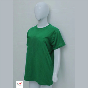 Nueva moda, camiseta de punto de manga corta, 100% de alta calidad, transpirable, súper cómoda, lisa, de color verde para mujer. - Product Image 4