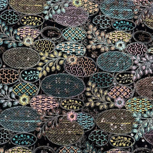 Telas de encaje de poliéster ecológicas con bordado dobby negro al por mayor para burkas, ridas, prendas de vestir, textiles para el hogar, bolsos y tiendas de campaña - Product Image 1