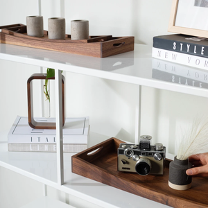 Plateau de rangement rectangulaire en bois d'acacia, plateau de service en bois pour dîner de Noël, planche à fromage et charcuterie en bois - Product Image 3