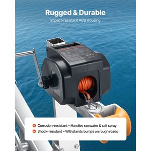 Verricello Elettrico per Barche 12V DC 300W Reversibile con Ingranaggio a Ruota Libera Power-In & Power-Out, Capacità 2000 Libbre - Product Image 6