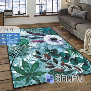 Shufu antidérapant facile à nettoyer tapis anti-allergie motif abstrait imprimé brillant fabriqué à partir de flanelle de haute qualité pour le salon - Product Image 1