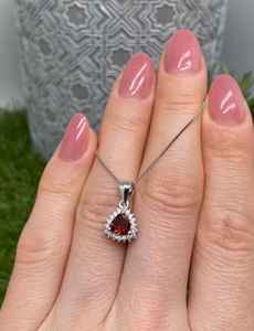 Colgante de Granate Natural de Mozambique, Plata de Ley 925, Hecho a Mano, Vintage, Certificado por IGI, Joyería Fina, Regalo para Mujer - Product Image 4