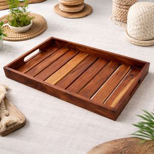 Plateau en bois imprimé Meena, dernière collection, pour artisanat, plateau de service en bois sur mesure pour la cuisine à bas prix - Product Image 1