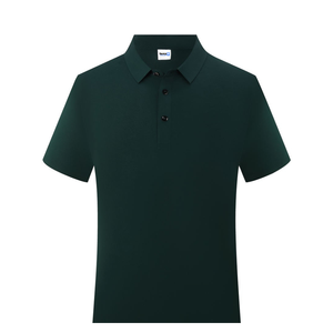 High Quality Solid Knitted 220 Gsm Cotton Men Casual <b>Shirt</b> Embroidery Logo Short Sleeve Anti-pilling for Company Office Uniform - Product Image 4