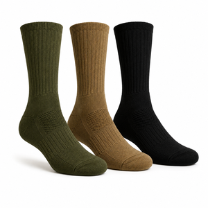 Feenix Wholesale Khaki Men's Cushion Cotton Sport Crew Knee High <b>Boot</b> Tactical <b>Socks</b> Jungle Olive Green Knitted Olive Green <b>Sock</b> - Product Image 6
