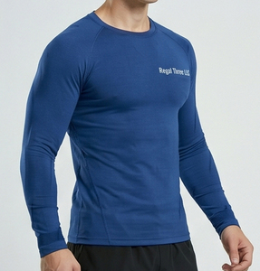 Customized Logo Printed <b>Compression</b> T-<b>Shirt</b> <b>Men</b> Yoga Fitness <b>Compression</b> Rash Guard Gym Workout Wear Long Sleeve Base Layer Tee - Product Image 4