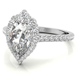 Pear Cut 10x7mm Moissanite Bridal Engagement <b>Ring</b> 925 Sterling <b>Silver</b> White Gold Plated Prong Setting <b>Solitaire</b> Promise <b>Ring</b> - Product Image 3