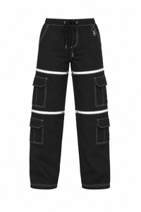 Pantalons de style gothique de qualité supérieure en gros, unisexe, coupe ample, mode alternative, pantalons multi-poches - Product Image 2