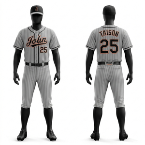 Men's Baseball Uniform GSM Polyester Interlock Breathable Cream Fabric <b>Maroon</b> Piping Panels Custom Tackle Twill Embroidery Logo - Product Image 6