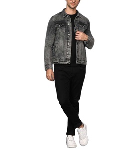 เสื้อแจ็กเก็ตกางเกงยีนส์สำหรับผู้ชายเสื้อผ้าแนวสตรีทแวร์แอซิดกรด - Product Image 1