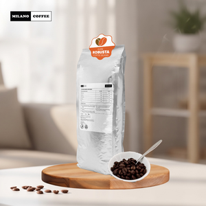 เมล็ดกาแฟโรบัสต้าพรีเมียมมิลาน 1 กก. คั่วเวียดนาม 100% ธรรมชาติ ขายส่ง OEM - Product Image 2