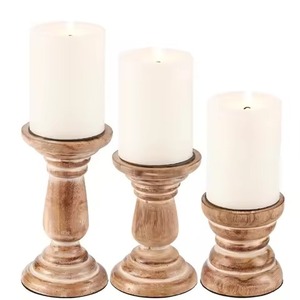 เชิงเทียนไม้ทำด้วยมือตกแต่งบ้านสำหรับห้องรับประทานอาหาร - Product Image 4