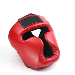 Casque de boxe en cuir PU, protection intégrale du visage, fermeture réglable auto-agrippante, unisexe, pour adulte, vente en gros - Product Image 4