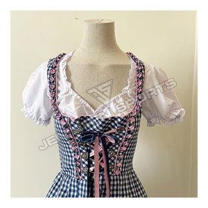 Vintage Red Dirndl Dress Bavarian Oktoberfest <b>Costume</b> Women Country Style Lolita <b>Anime</b> Cosplay Party Outfit - Product Image 2