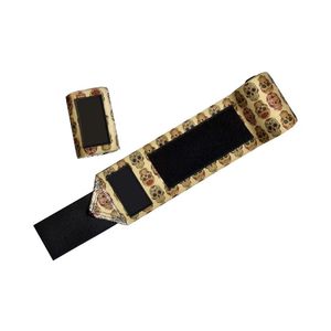 Bandes de poignet imprimées motif crâne pour haltérophilie, sublimation, mélange de polyester, soutien pour entraînement de musculation en salle de sport - Product Image 4