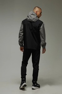 Veste coupe-vent à capuche pour homme, couleur contrastée, fermeture éclair, vêtements de sport d'extérieur, automne, matière polyester - Product Image 5