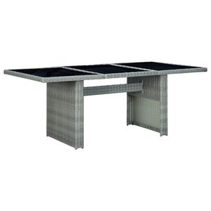 Light Grey Outdoor Garden <b>Table</b> Rattan <b>Plastic</b> Frame Contemporary Design <b>Patio</b> Furniture - Product Image 1