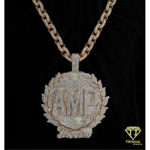 <b>Custom</b> Moissanite <b>Name</b> Pendant <b>Necklace</b> Hip Hop Cuban Link Chain 18K Gold Plated Luxury Jewelry GIA Certified Unisex - Product Image 4