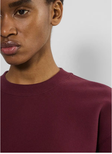 Sweat-shirt col rond bordeaux pour femme TRIBON SPORTS, mélange de coton, coupe classique, manches longues, tricoté, couleur unie, toutes saisons - Product Image 4